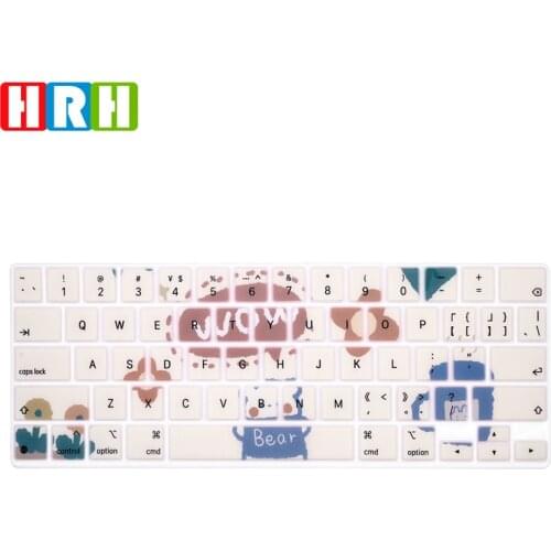 HRH Stylish Design English Language Silicone Keyboard Cover Skin Protector For iPad Pro 12.9 Inch Magic Keyboard Model MXQU2LL/A