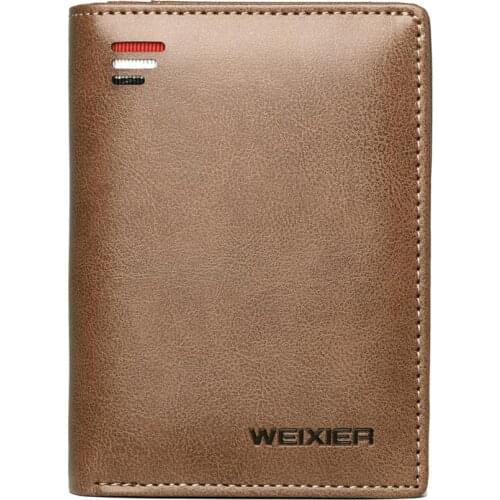 Weysfor Short Men wallets fashion new card purse Multifunction organ leather wallet for male zipper wallet with coin pocket