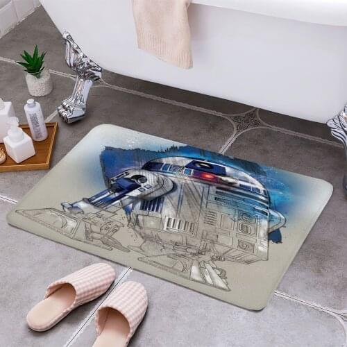 R2 D2 3D Print Doormats Rectangle Non-Slip DoorMat Bedroom Kitchen Entrance Print Door rugs Dropshipping