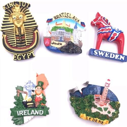 Creative souvenir magnetic refrigerator paste made by pharaoh kx lovar of Egypt Ireland Sweden France Tourist souvenir gift