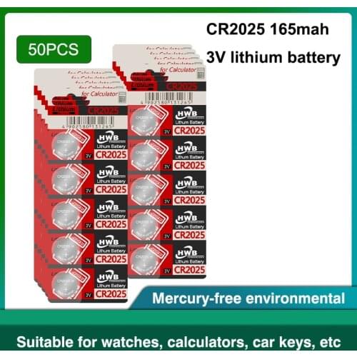50pcs 3V For maxell cr2025 ECR2025 BR2025 DL2025 KCR2025 LM2025 3v button cell coin lithium batteries for watch car toy