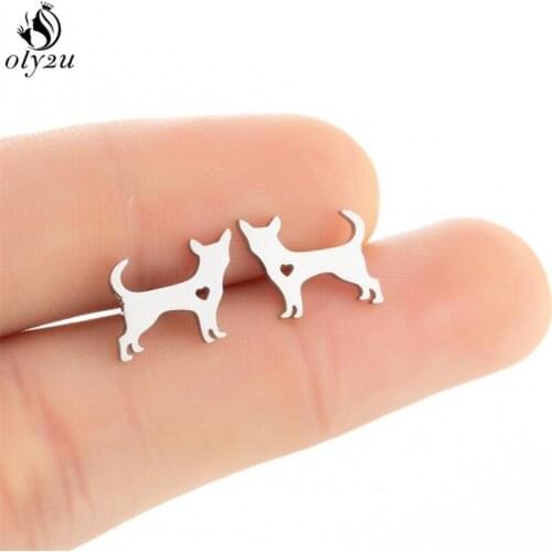Small Cute Dachshund Dog Earrings Children Jewelry Fashion Dog Paw Heart Stud Earring Women Girls Ear Studs Accessories
