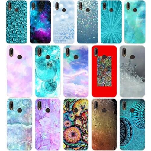 214H Quartz Crystal Rock Pink Purple Aqua space Soft Silicone Tpu Cover Case for huawei p 20 lite pro y6 2017 mate 10 lite