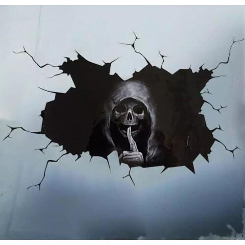 Car Rear Windshield Halloween Skull Sticker 3D Horror Atmosphere Car Styling Home Wall Decoration Decal