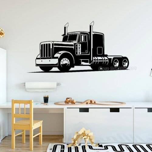 Tractor Wall Decals Truck Car Vinyl Wall Stickers For Kids Boys Teens Bedroom Cool Home Decoration Living Room Wallpaper LL2757