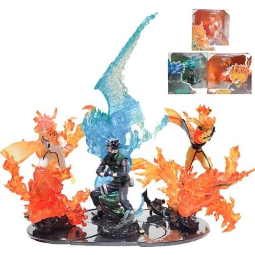 Naruto Anime Uzumaki Naruto Uchiha Sasuke Hatake Kakashi Anime Cartoon Collectible Figure Toy Birthday Gift
