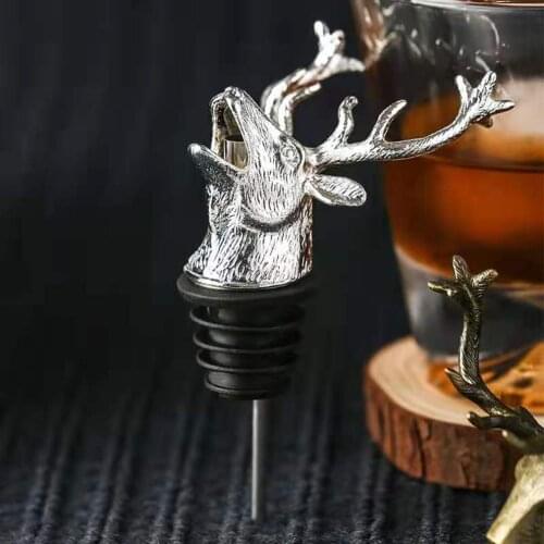 Deer Head Pourer Detachable Oil Wine Bottle Pourer Cap Spout Stopper Mouth Dispenser Bartender Kitchen Tools Bar Accessories