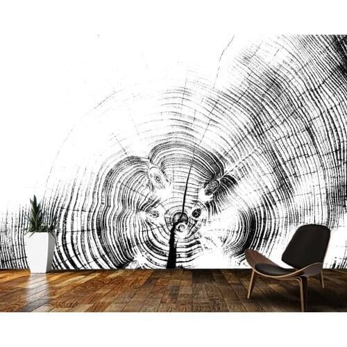 Papel de parede Black and white wood texture abstract wallpaper,living room tv wall bedroom bar cafe restaurant mural decoration
