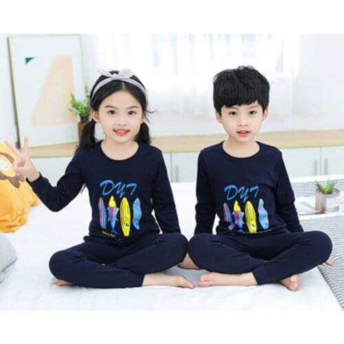 Kids Pajamas Sets Boy Girl 100% Cotton Nightwear Children Sleepwear for 4 6 8 10 12Year Pyjamas Kids Long Sleeve Teenage Clothes