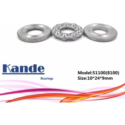 51100 8100 10x24x9 bearing 4pcs Flat Thrust Ball Bearing 51100 10x24x9mm Axial thrust bearing 8100 Kande Bearings
