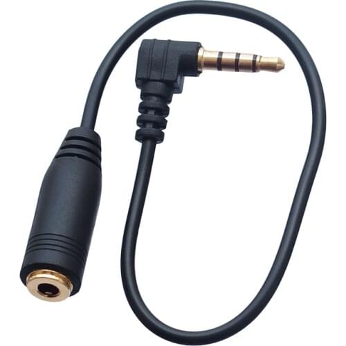 15cm 3.5mm CTIA to OMTP male to female right angled mutual converter audio headphone connectors jack adapter plug cable