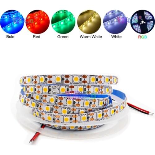 5M 5V 60 LEDs/m LED Strip Light White/Warm White/Red/Green/Blue/RGB SMD 5050 Lamp tape 10mm for Christmas desk Decor Lighting