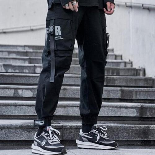 Techwear Streetwear Hip Hop Cargo Black Pants Men Loose Joggers Harem Oversized Sport Harajuku Punk Casual Multi Pockets Trouser