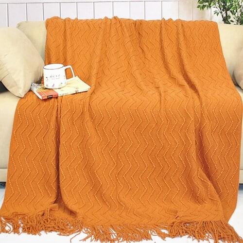 Textured Knitting Blanket Plain Large Sofa Bedding Weave Tassel Cover Baby Sleeping Covers Officce Nap Wrap for Women