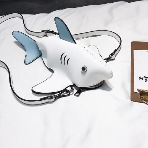 Funny Shark Women Shoulder Bags Cartoon Chain Messenger Bag Ladies Lovely PU leather Phone Bag Crossobdy Bags Bolsas Feminina