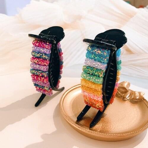 1PC New Fashion Colorful Rainbow Hair Claws For Girls Hair Holder Clip Sweet Headband Hair Style Make Hairpin Hair Accessories