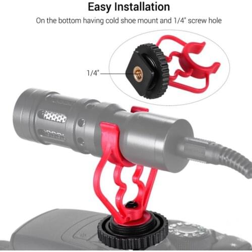 1pc Universal Shock Mount Cold Shoe Mount Camera Microphone Adapter ABS Plastic Microphone Bracket