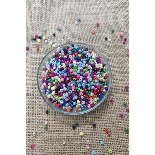100 gram Mixed Color Glass Medium Size Sand Beads 4mm 4 Mm
