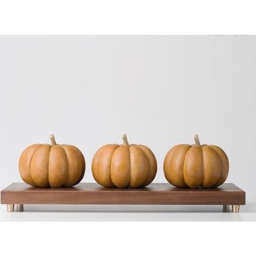 17.7in Chinese Art Deco Brass Painted verisimilitude vegetable pumpkin sculpture Decoration Home Furnishings Gift Statue