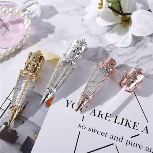 4ml Golden Wand Crown Lip Gloss Tube Cosmetic Plastic Empty Lipgloss Stick Packaging Container