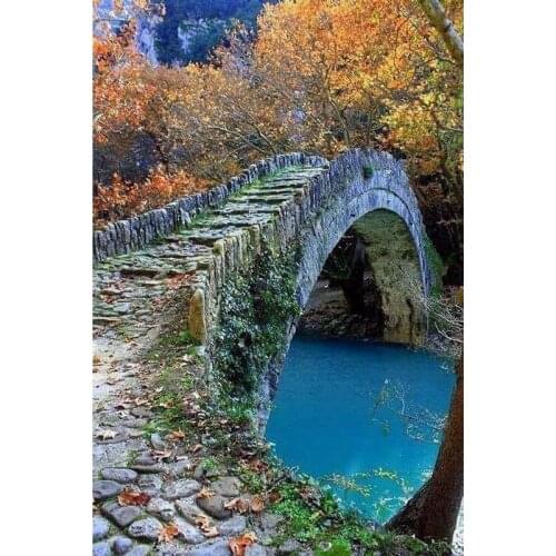 5D Diy Round Diamond Painting Bridge Beauty Mosaics Cross-stitch Diamond Embroidery New Year Decoration Gifts Scenery Diamant