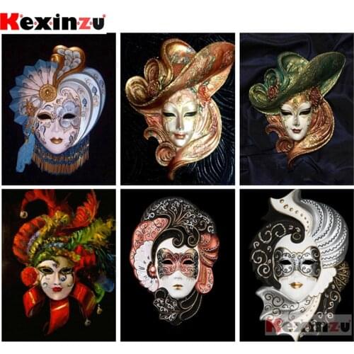 Kexinzu Diamond Painting "Mask landscape" Cross Stitch Custom Photo Diamond Embroidery Square Round Drill Home Decor Y160006