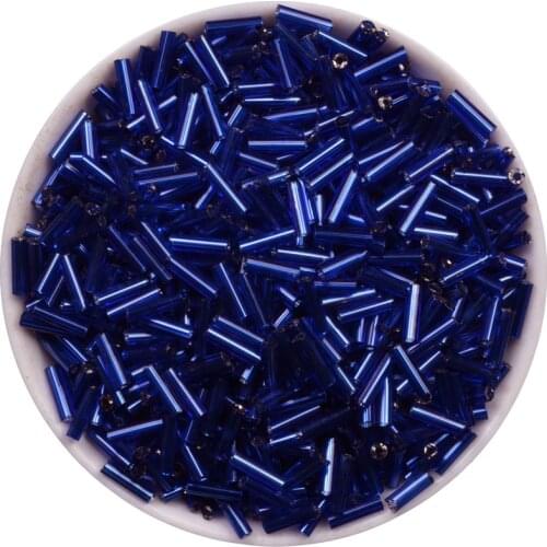 Blue Color Long Tube Bugle Czech Glass Seed Spacer Beads 500pcs/lot Austria Crystal Beads For DIY Jewelry Making