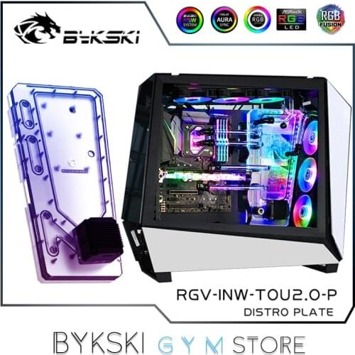 Bykski Distro Plate For IN WIN TOU 2.0 Case, 2X 360 Radiator Water Cooling Loop Solution, 12V/5V RGB SYNC, RGV-INW-TOU2.0-P