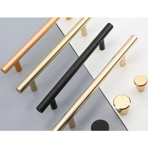 Black Golden Cupboard Handle Brushed Stainless Steel Kitchen Cabinet Door Knob Furniture Drawer Pull Hardware Pulls Bar Handle