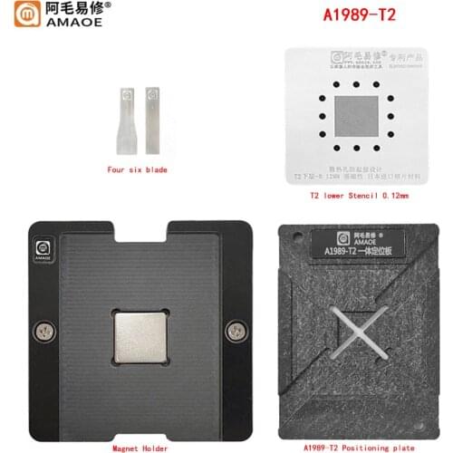 For Macbook A1989-T2 Reballing Set IC Soldering Plate Location Platform Magnet Base BGA Stencil Tin Plant