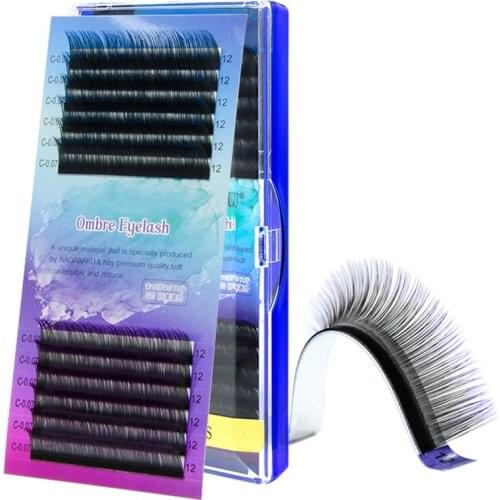 ICYCHEER Individual eyelashes Purple Blue 0.07C eyelash Extensions Gradient Rainbow Color Premium Soft Mink