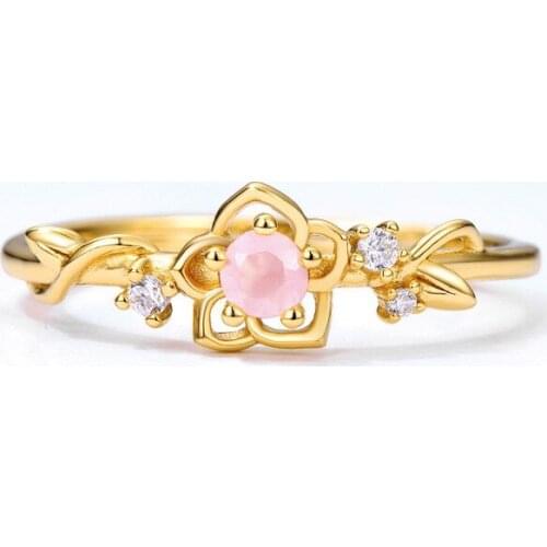 Fairy tale world princess ring 925 sterling silver pink zircon flower rings 2020 womens DIY fine jewelry gifts free shipping hot