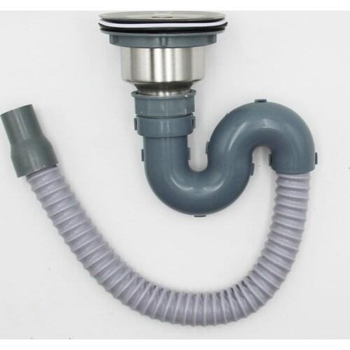 Kitchen single tank stainless steel downpipe downcomer set vegetable basin deodorant and insect proof downpipe sink accessories