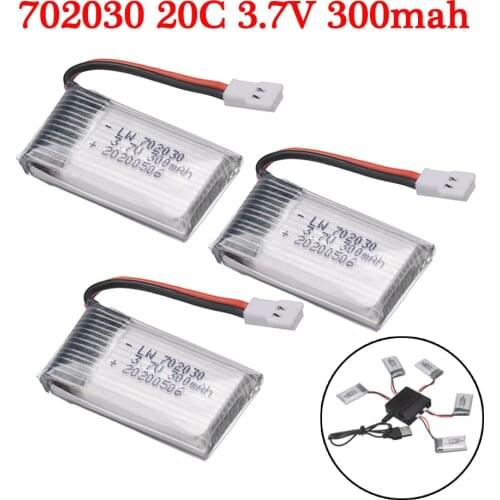 3.7V 300mAH Lipo Battery + Charger For Udi U816 U830 F180 E55 FQ777 FQ17W for Hubsan H107 for Syma X11C FY530 RC Drone Battery