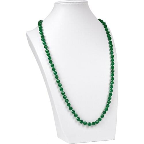 Malay green chalcedony crystal round bead necklace 10mm beads round fashion necklace women Necklace Party Gift 36inches