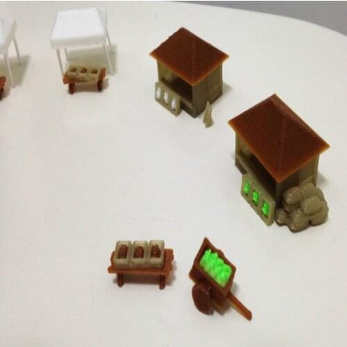 Train Railway Model Scene N Ratio 1:160 Market Market Set Applicable 1:144