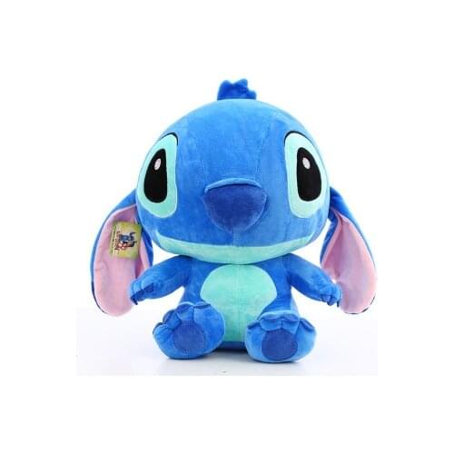 35-55cm Pink Blue Stitch Stuffed Plush Toy Soft Good Quality Lover Valentine Day Gift Doll Movie Character Cartoon Big Ears