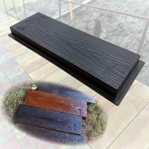 E9LA Imitation Wood Grain DIY Path Maker Paving Cement Brick Mold Stepping Pavement Road Concrete Mould Garden Decoration