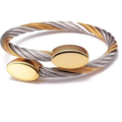 New Fashion Mesh Surface Charm Sporty Men Women Bracelets Bangles Trendy Braided Stainless Steel Open Cuff Bangles Jewelry Gift