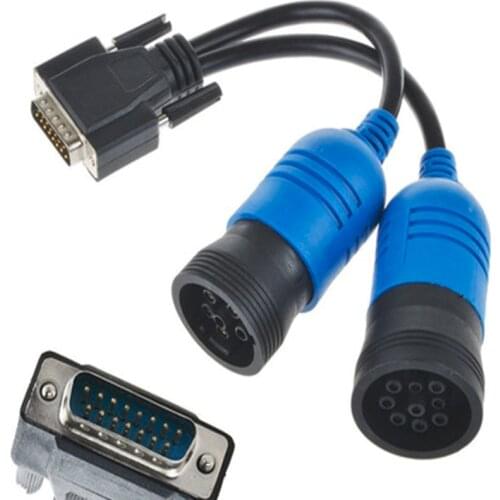 New PN 405048 6Pin and 9pin Y Deutsch Adapter for Nexiq USB Link 125032 Diesel Truck 6 Pin and 9 Pin To DB15 PIN Male Cable
