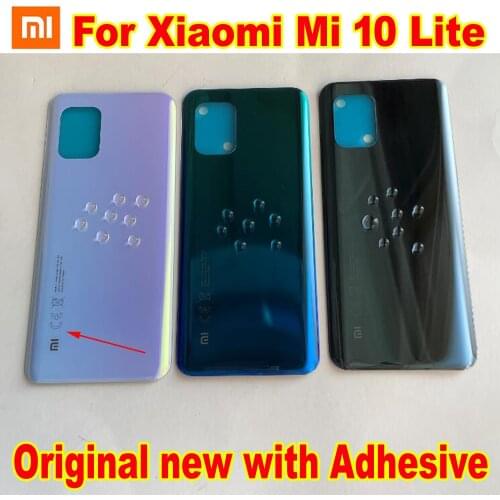 Original Best Mi10 Lite Rear Housing Door Cover For Xiaomi Mi 10 Lite Back Battery Case Glass Lid Phone Shell with Sticker