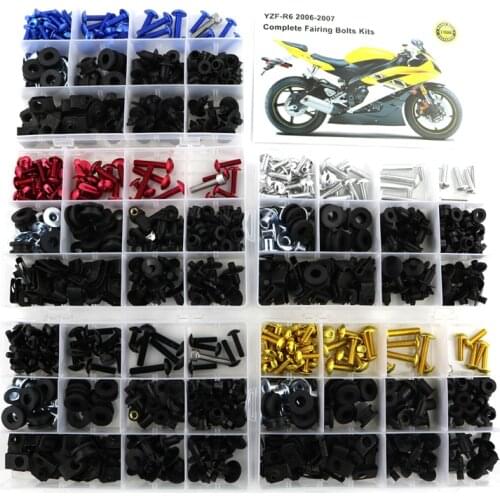 Fit For Yamaha YZF-R6 YZF R6 2006 2007 Motorcycle Complete Fairing Bolts Kit Kits Cowling Windshield Bolt Screws Fairing Clips