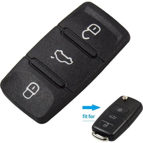 OkeyTech 10pcs/lot Rubber Key Repair Pad 3 Button for VW Golf T5 Beetle Caddy Passat Cover Remote Car Key Replacement Holder