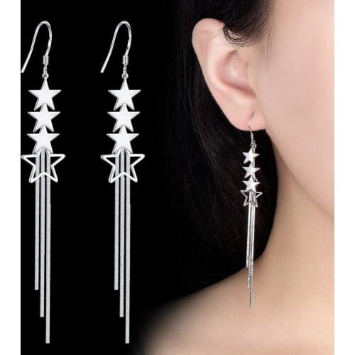 SHQIYAYI Long Bridal Wedding Star Tassel Drop Earrings For Women Korea Trendy Jewelry Bohemian Style Female Party Gift 141