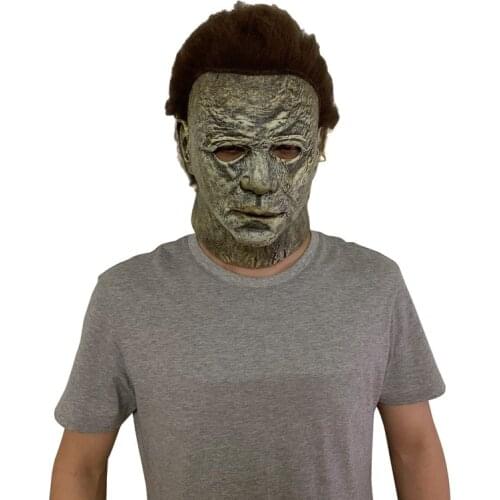 Horror Michael Myers LED Halloween Kills Mask Cosplay Scary Killer Full Face Latex Helmet Halloween Party Costume Props