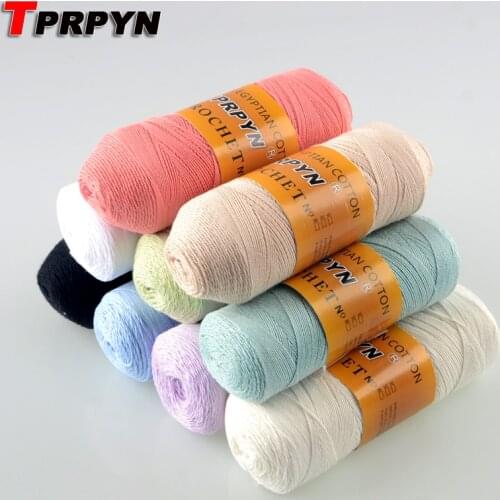 TPRPYN 5Pcs=450g 8# Lace Cotton Yarn For Crocheting Knitting By 1.25mm Crochet Hooks Thin Yarn NL174