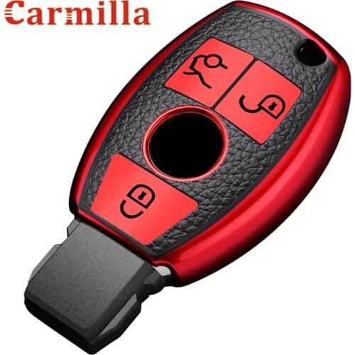TPU Leather Car Key Case Cover Protector for Mercedes Benz CLS CLA GL R SLK AMG A B C S Class Remote Holder Accessories