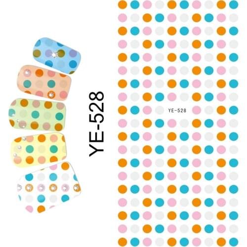 WATER DECAL NAIL STICKER BLACK WHITE COLORFUL ROUND SPOT GOD MOTHER FLOWER LITTLE MONKEY YE528-533
