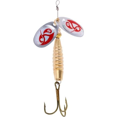 Bright Color Hard Spinner Fishing Lures Trout Bass Spoon Baits Treble Hooks