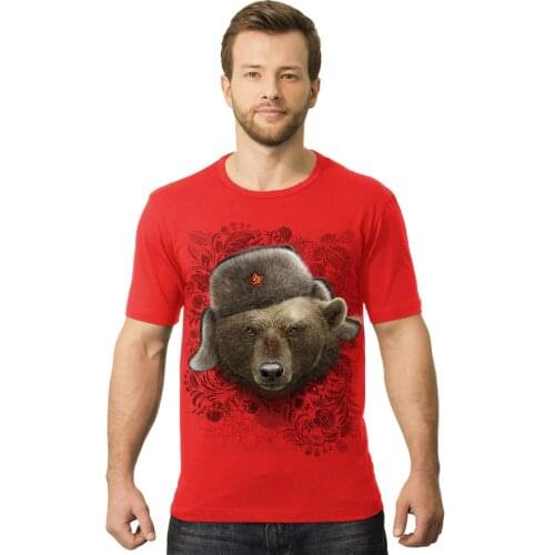 Russian Soul Cool Bear Warriors Funny Graphic Printed T-Shirt. Summer Cotton O-Neck Short Sleeve Mens T Shirt New S-3XL